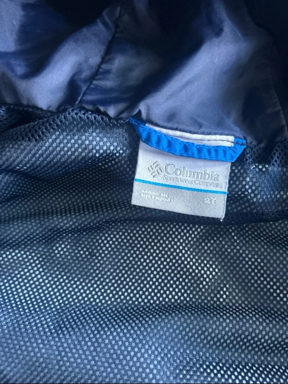 Columbia Kids Bright Blue Hooded Rain Jacket